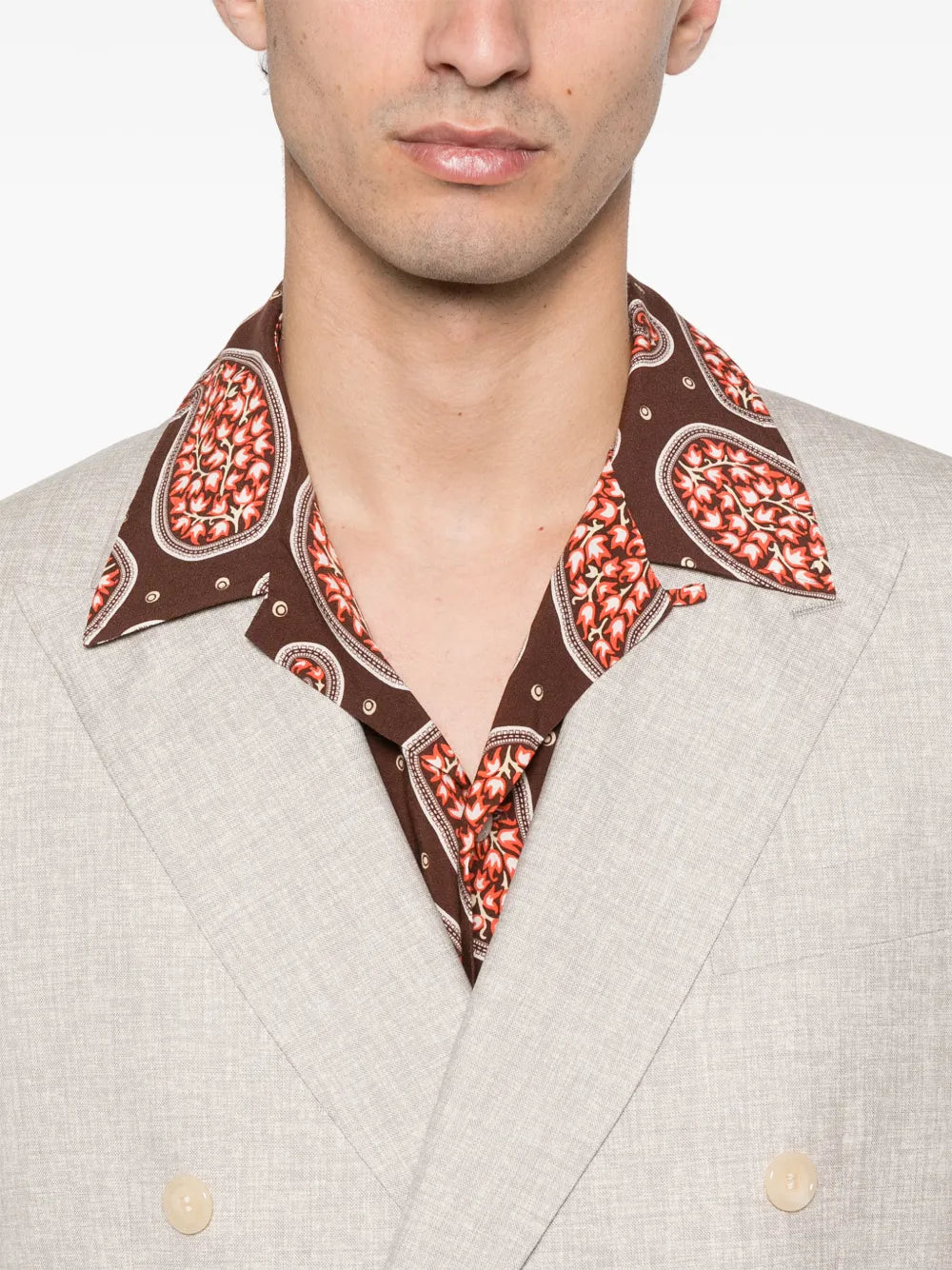 buttoned double-breasted suit