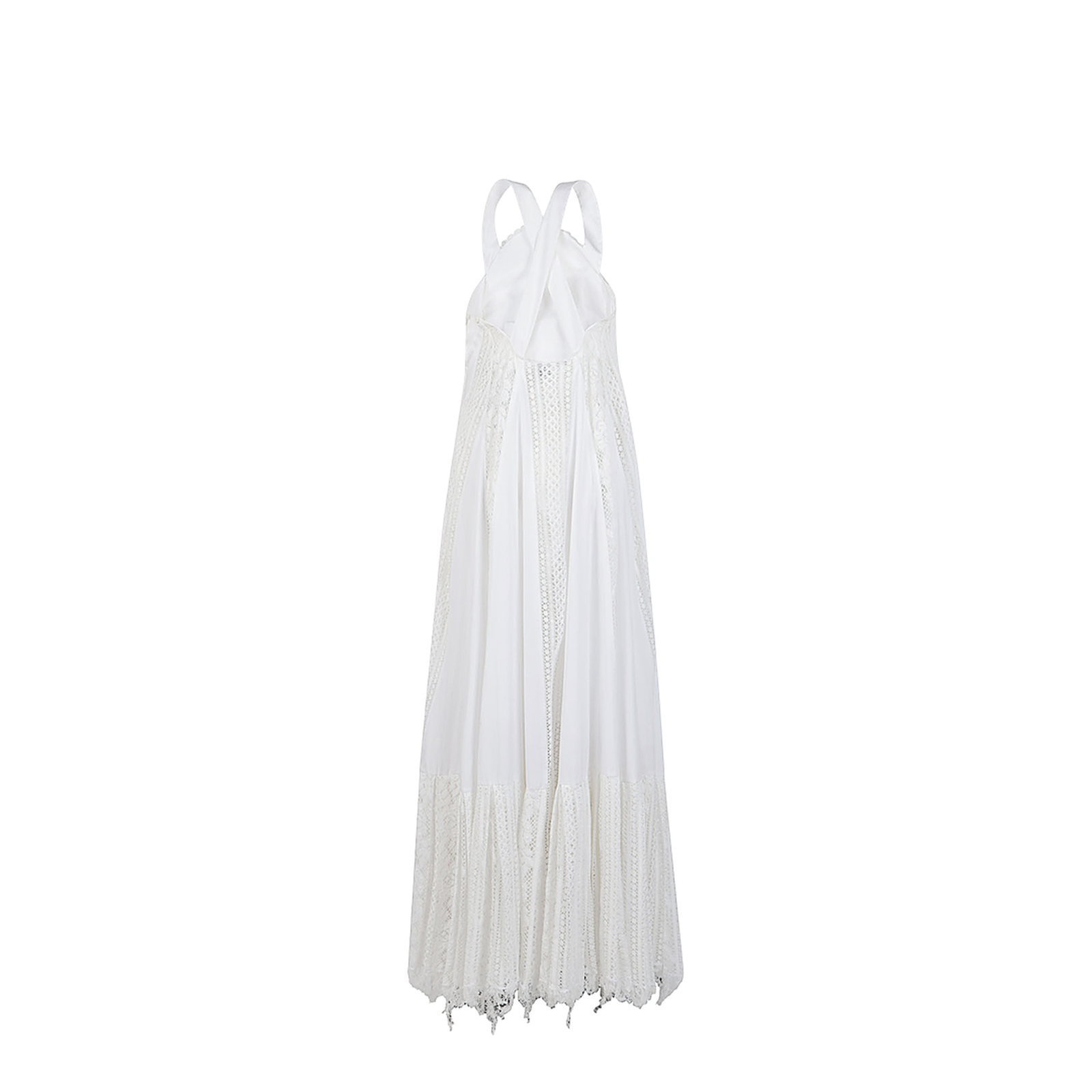 Dress in Light Cotton Poplin with Circular Lace Bodice