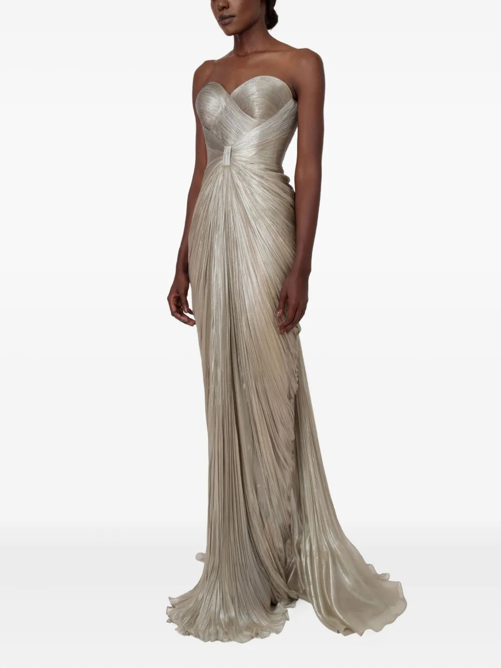 Iolanda strapless-pleated maxi dress