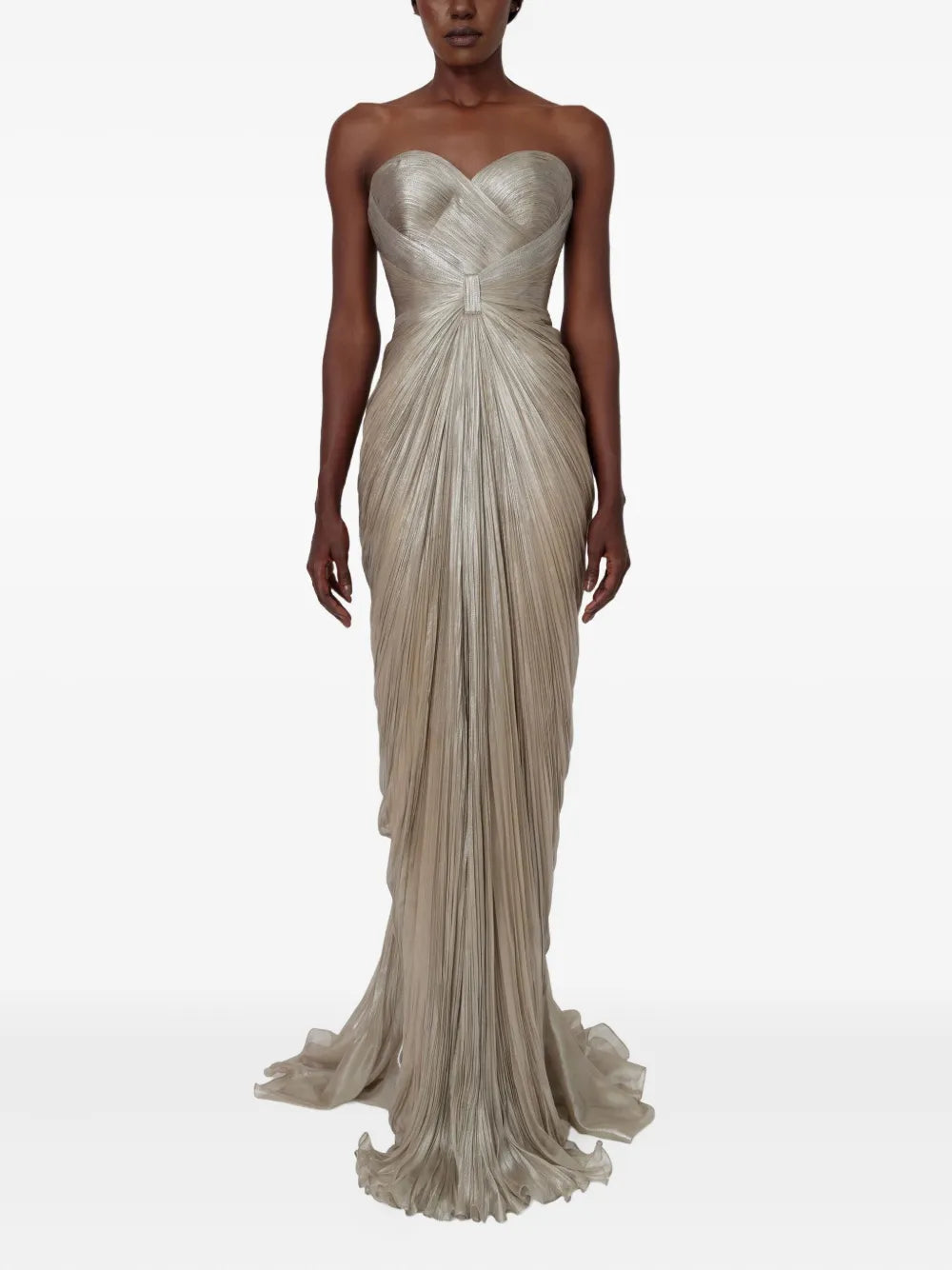 Iolanda strapless-pleated maxi dress