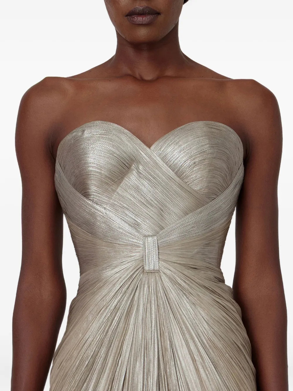 Iolanda strapless-pleated maxi dress