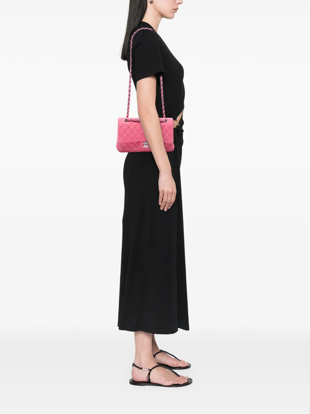 2014 Medium Classic Jersey Double Flap shoulder bag