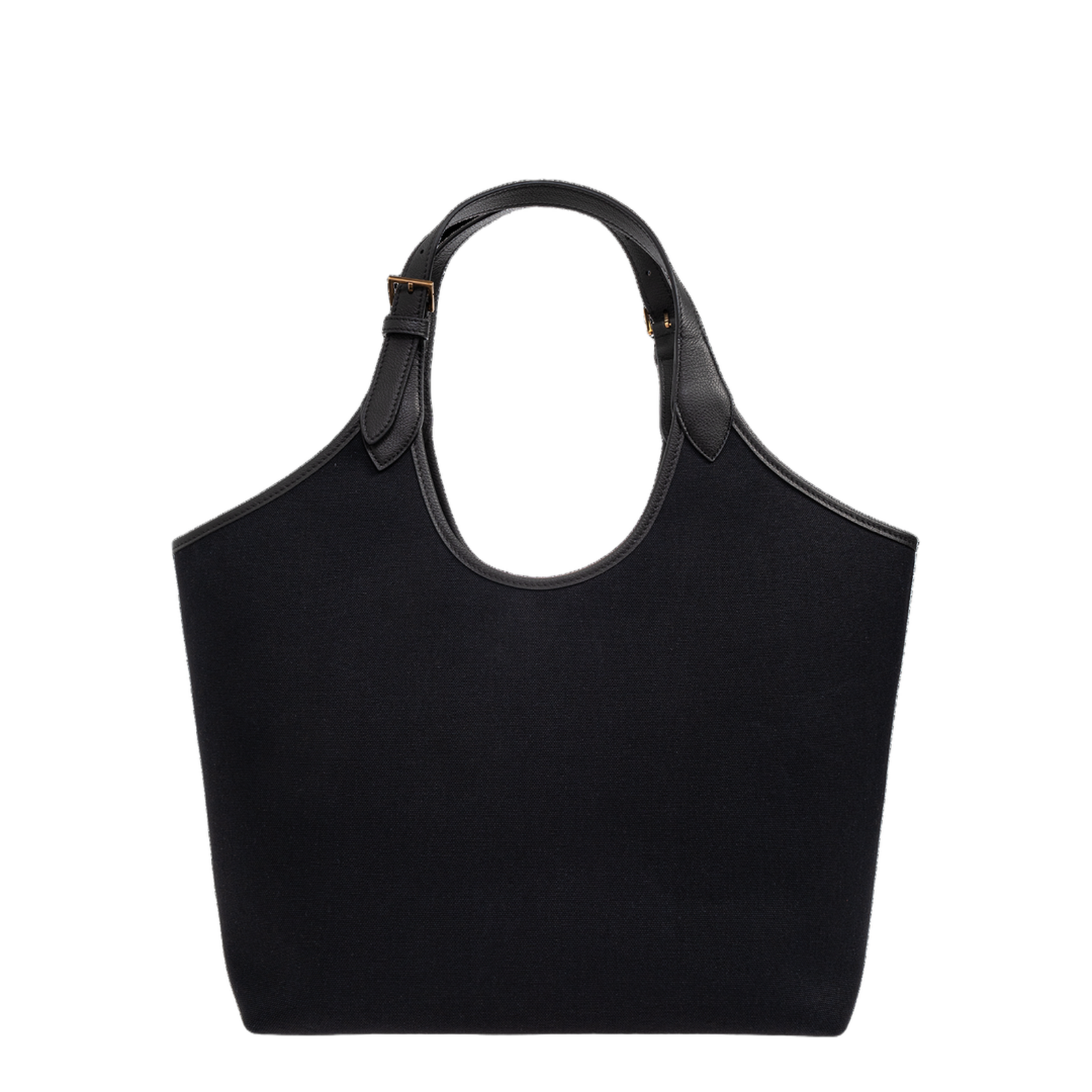 La Medusa Canvas Tote Bag Leather Black