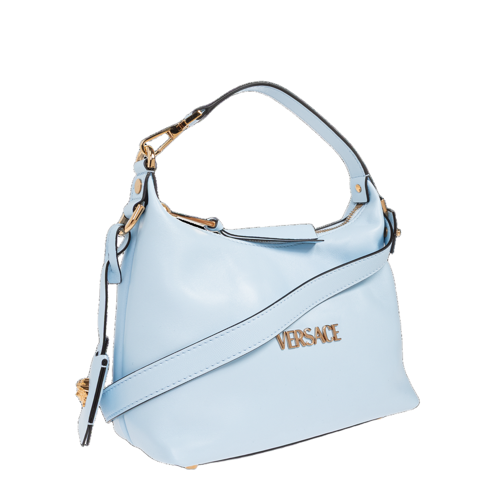 Tag Nappa Hobo Bag Leather Light Blue