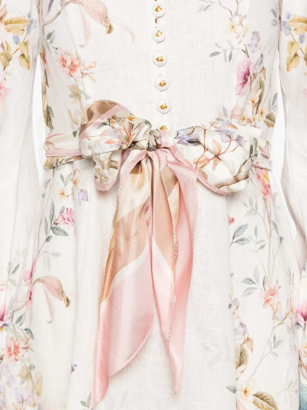 Rebellion button floral-print midi dress