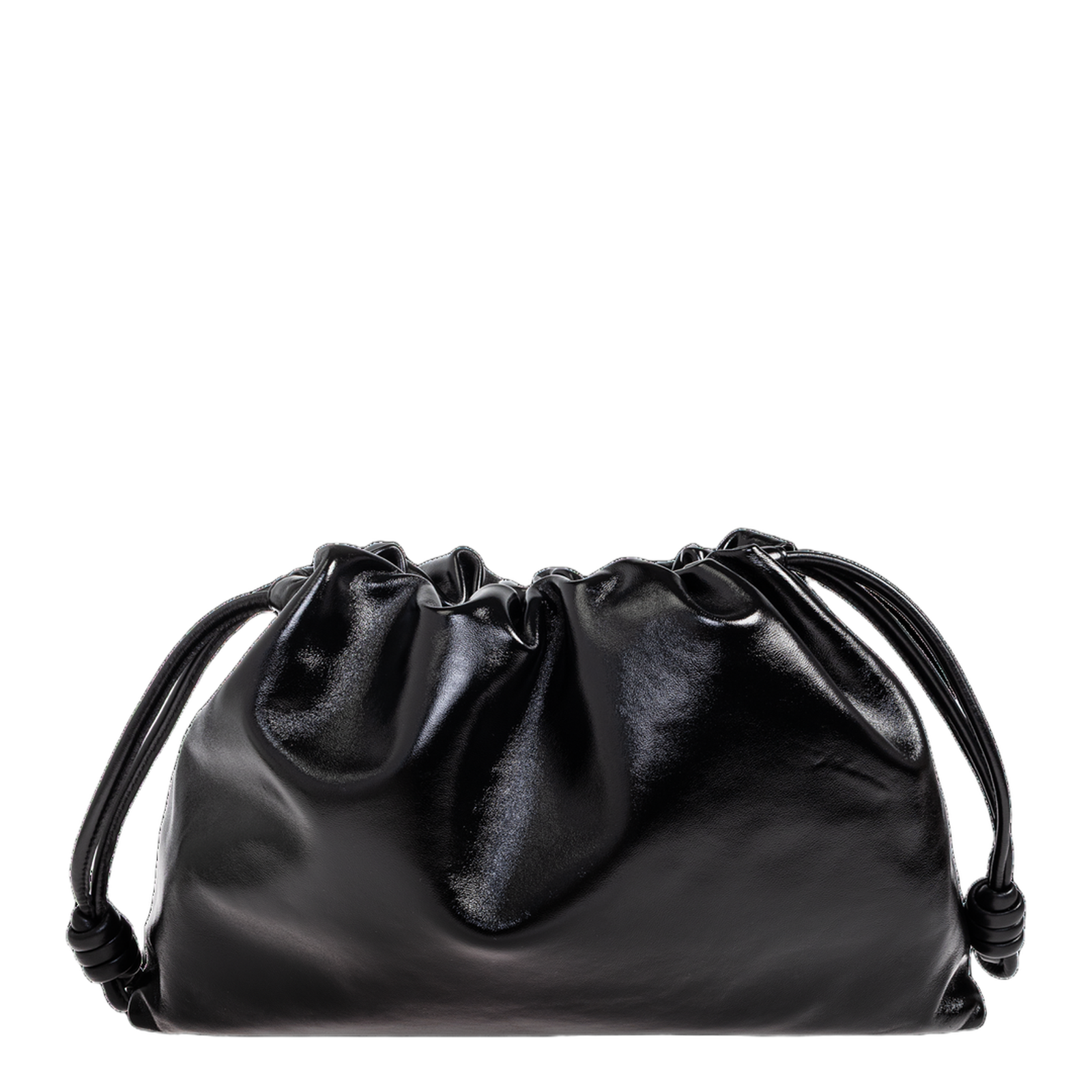 Flamenco Large Leather Shoulder Bags - Black