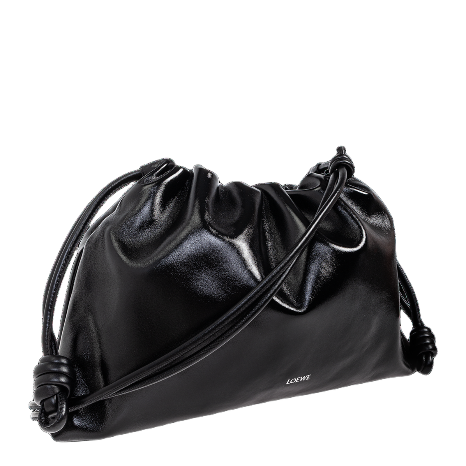 Flamenco Large Leather Shoulder Bags - Black
