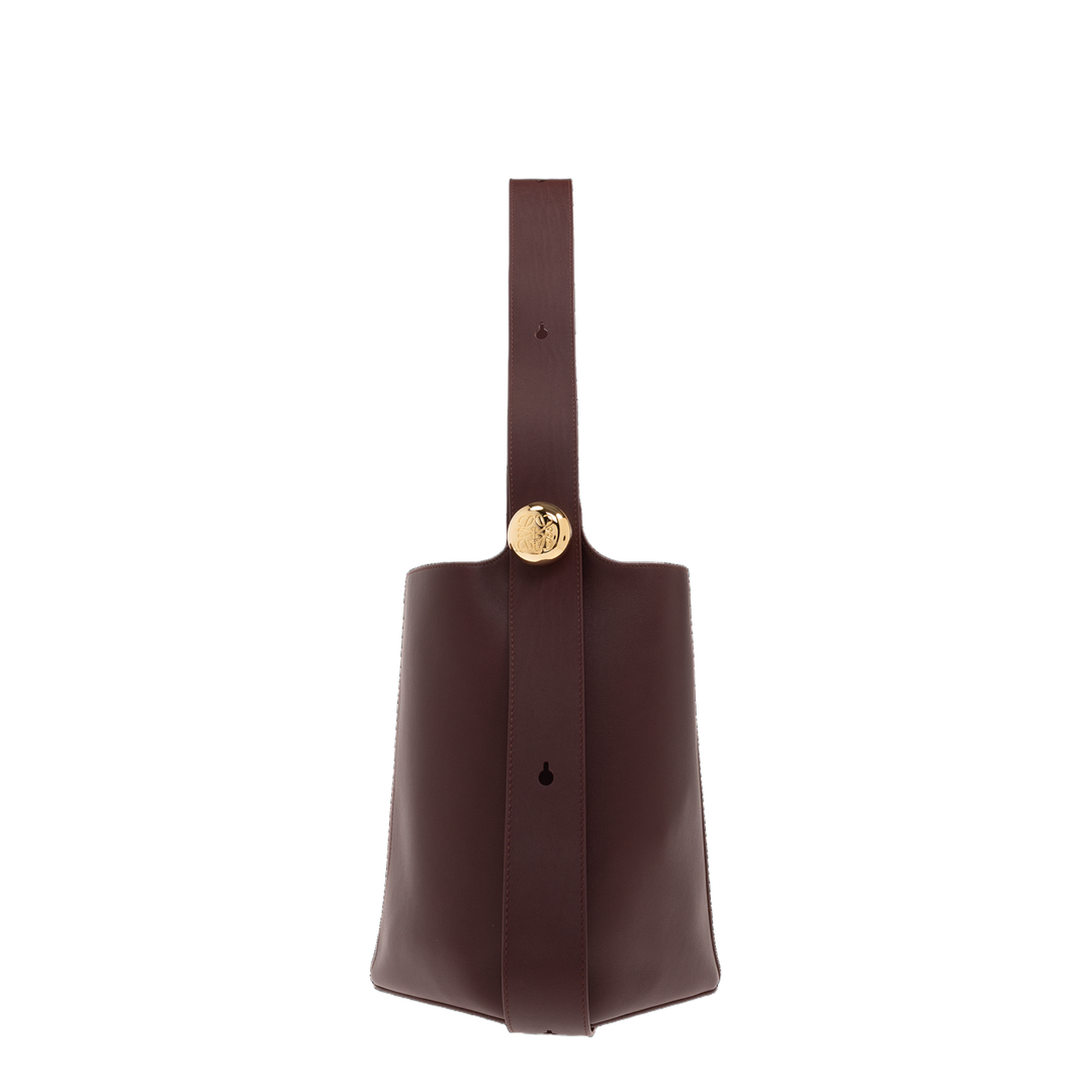 Pebble Medium Leather Bucket Bag - Dark Burgundy