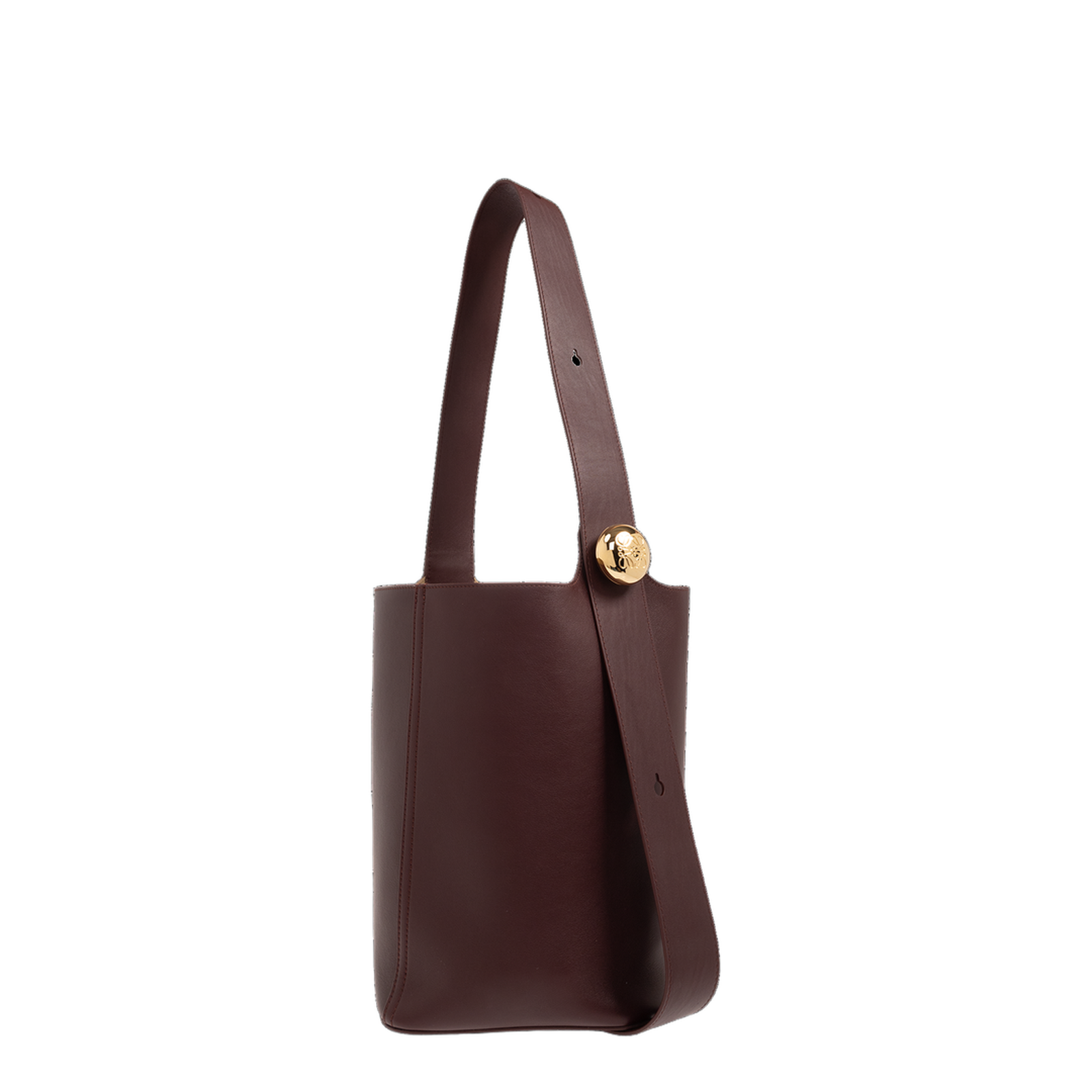 Pebble Medium Leather Bucket Bag - Dark Burgundy