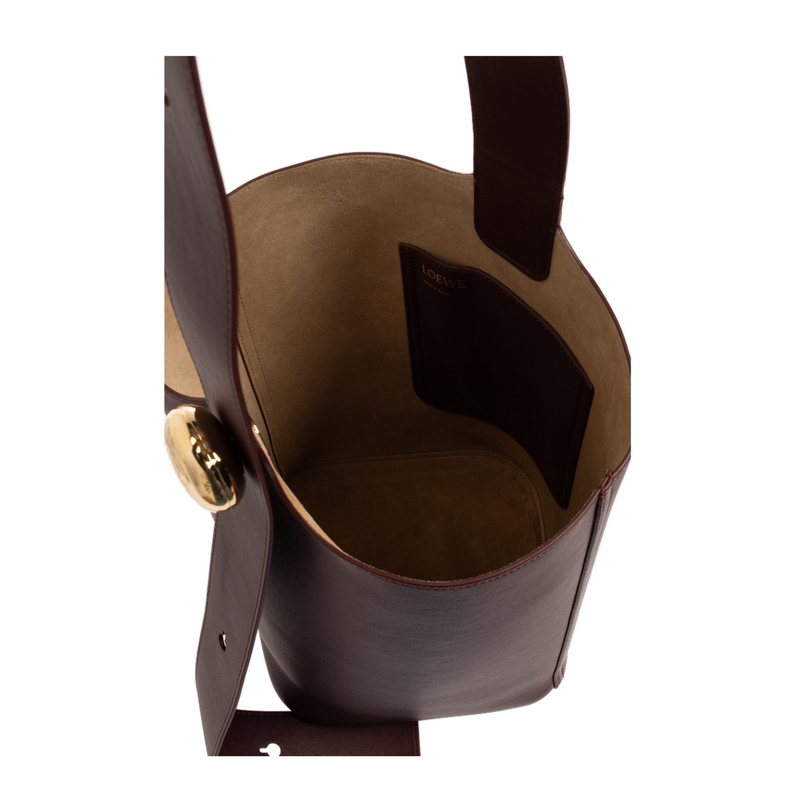 Pebble Medium Leather Bucket Bag - Dark Burgundy
