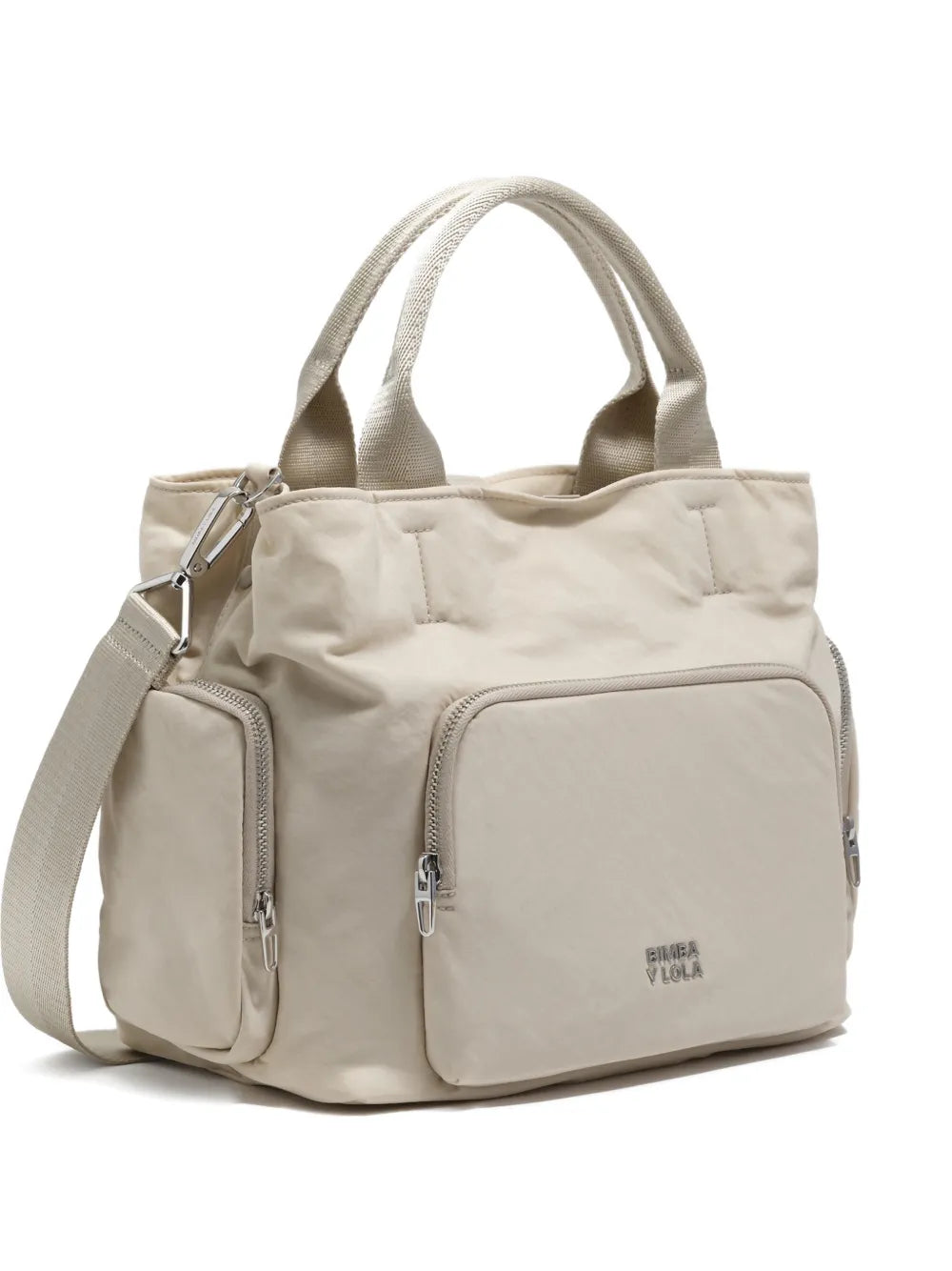 top-handle zip-pocket tote bag