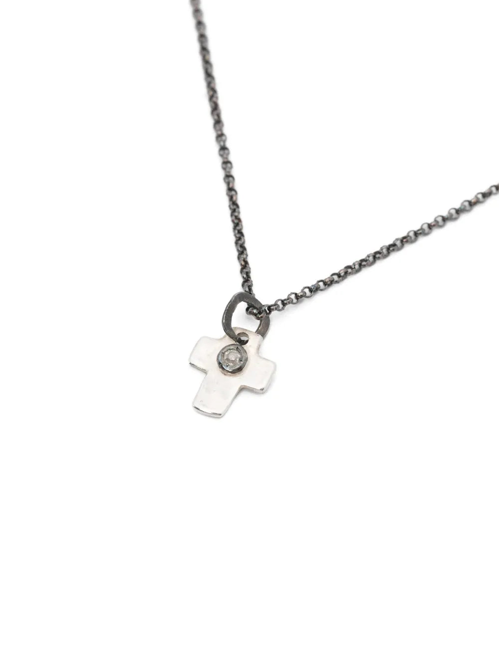 sterling silver diamond cross necklace