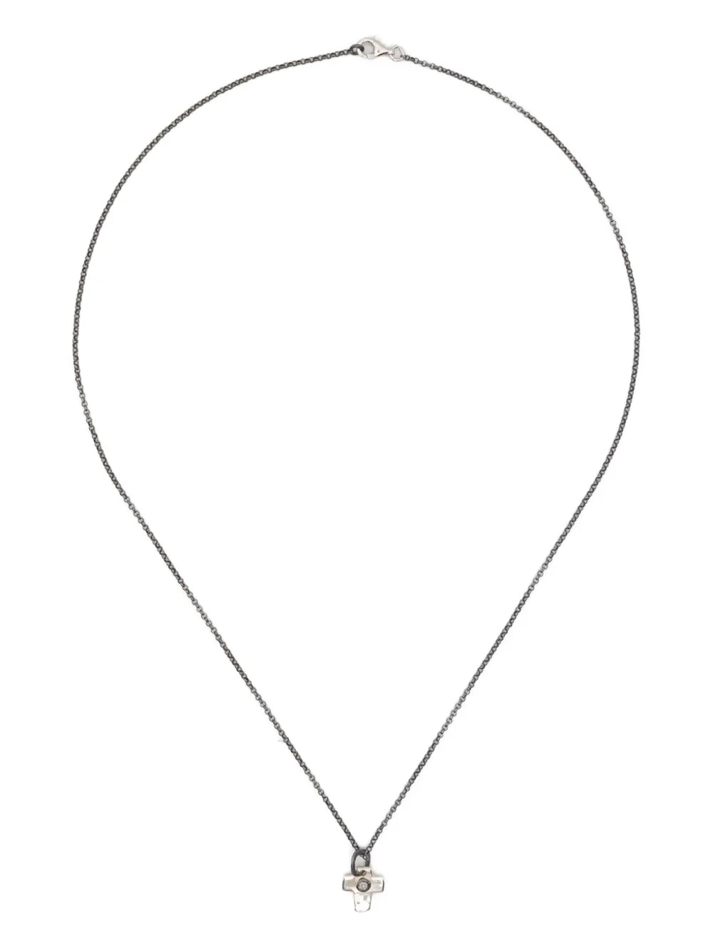 sterling silver diamond cross necklace