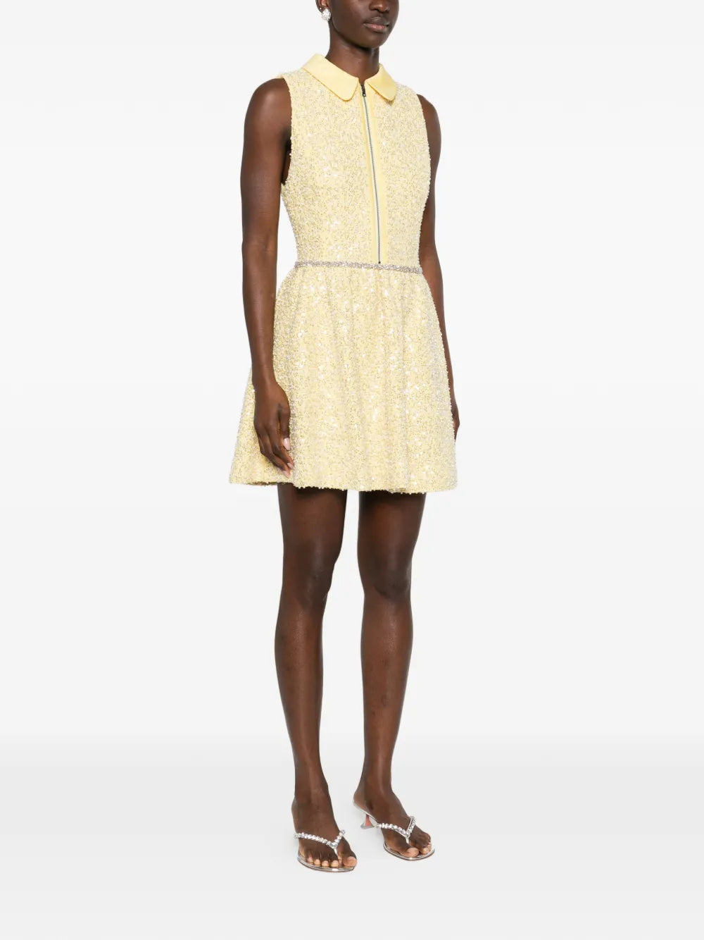 embellished flared mini dress