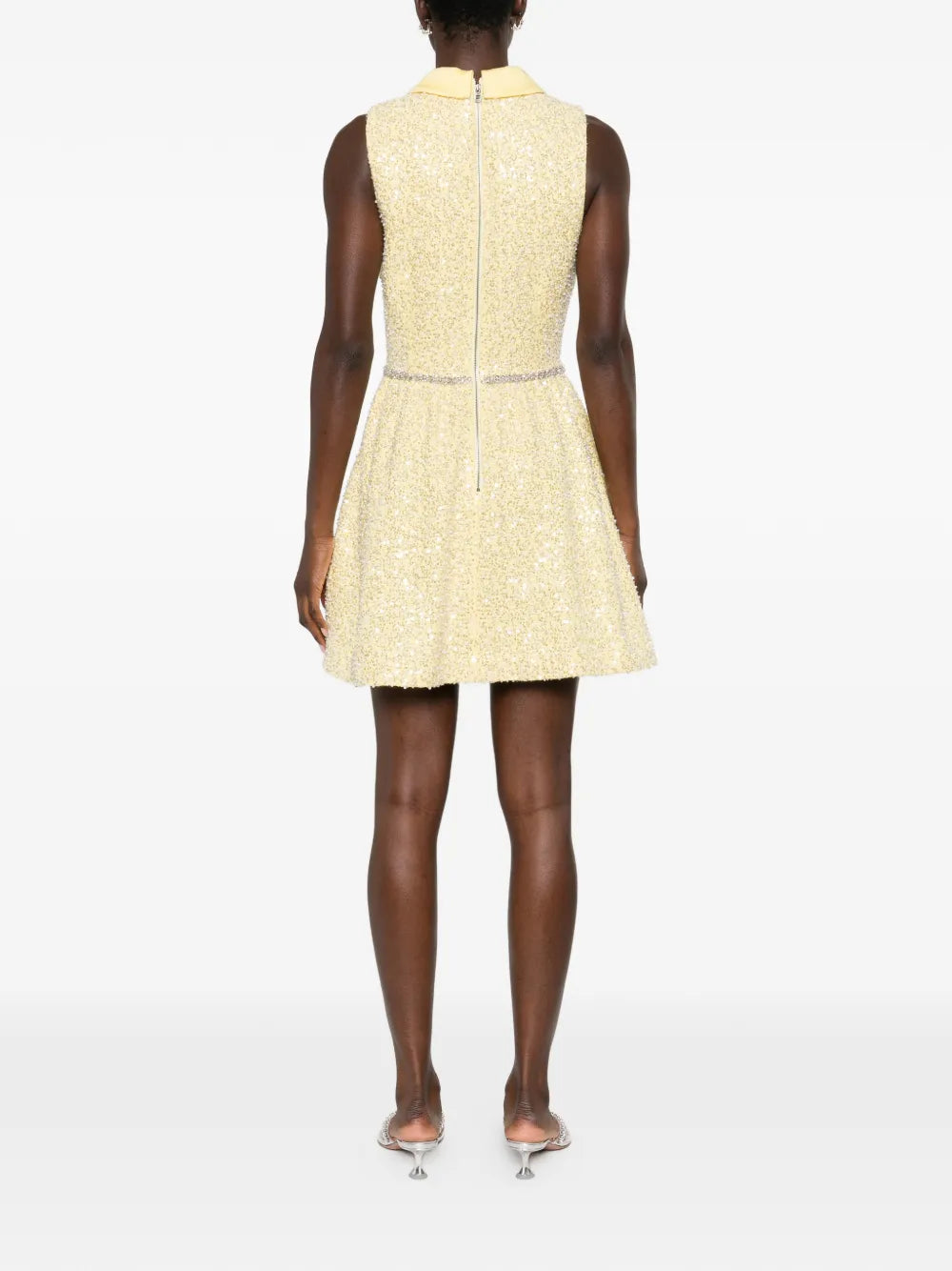 embellished flared mini dress