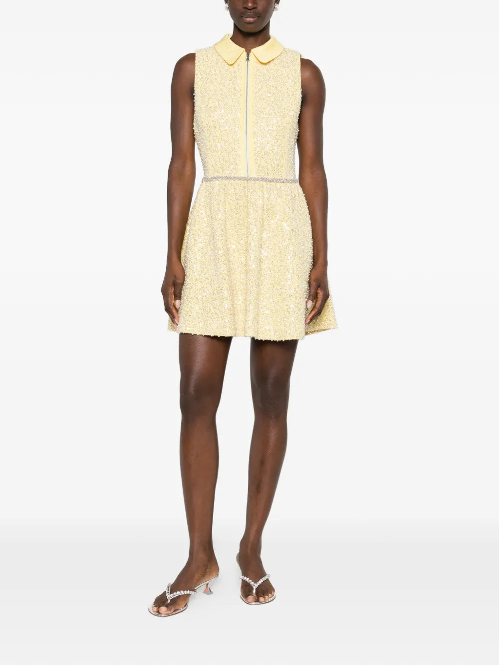 embellished flared mini dress