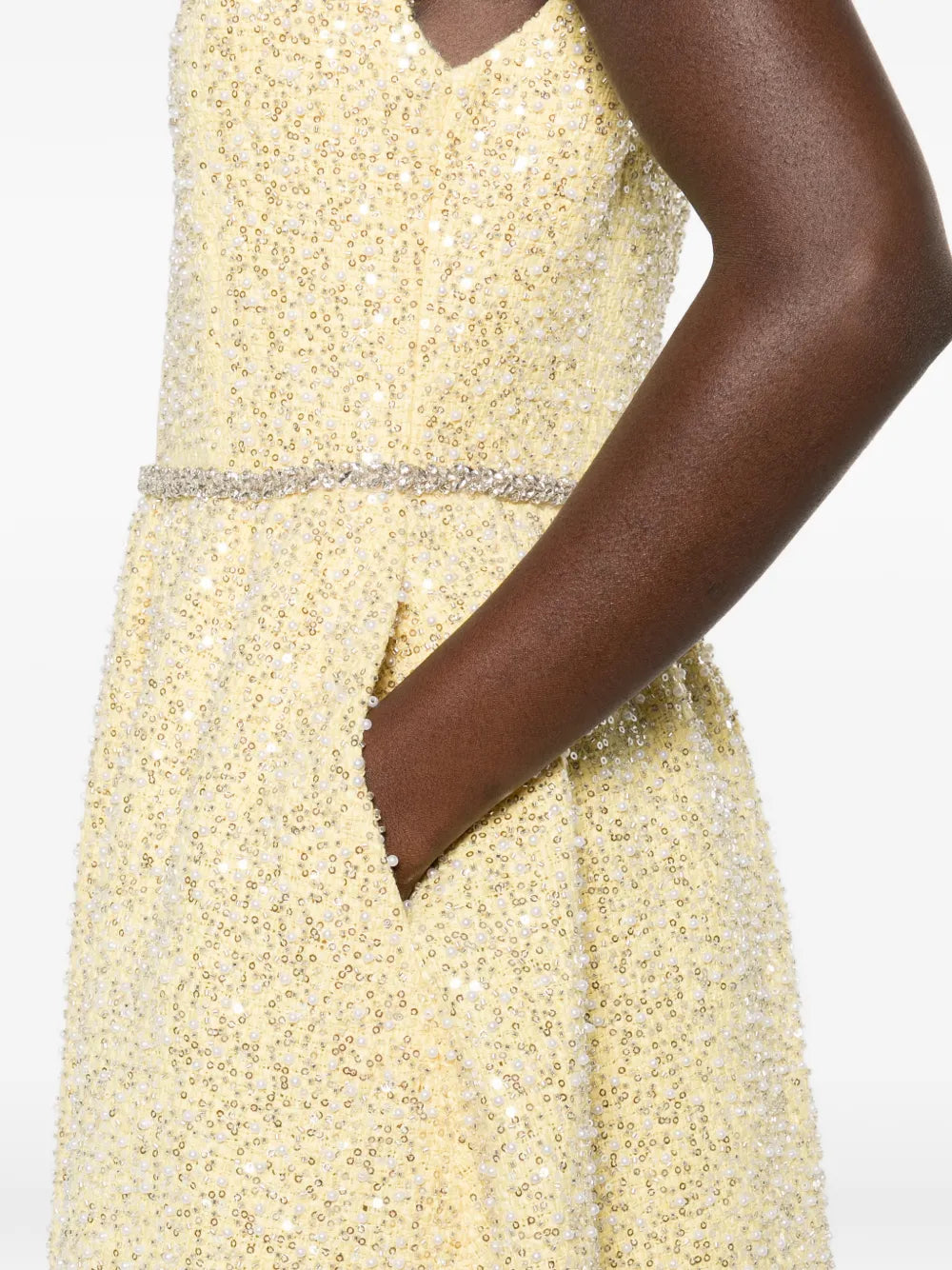 embellished flared mini dress
