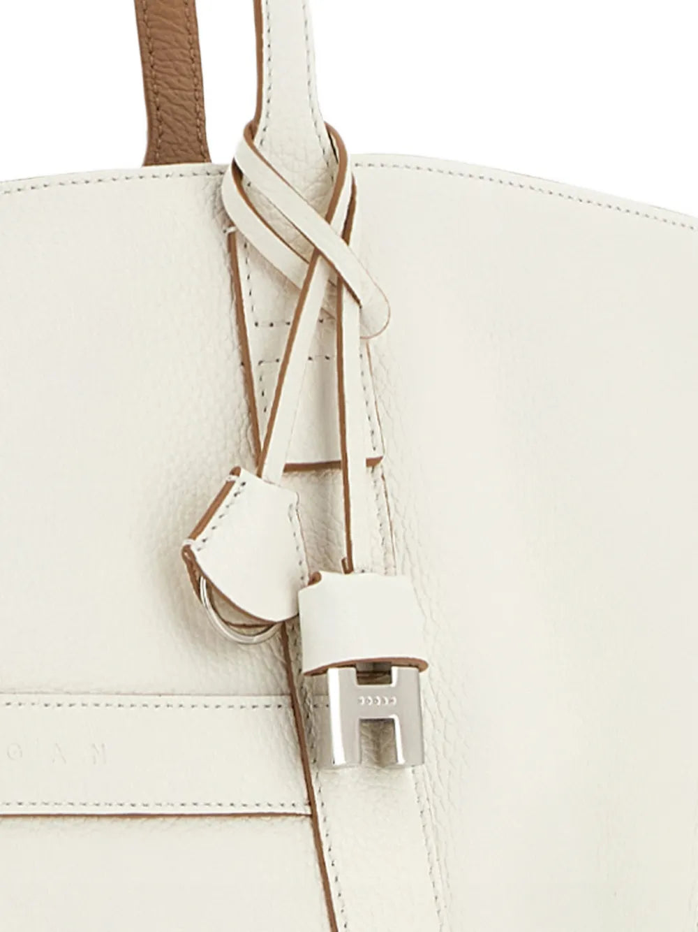 initial charm strap tote bag