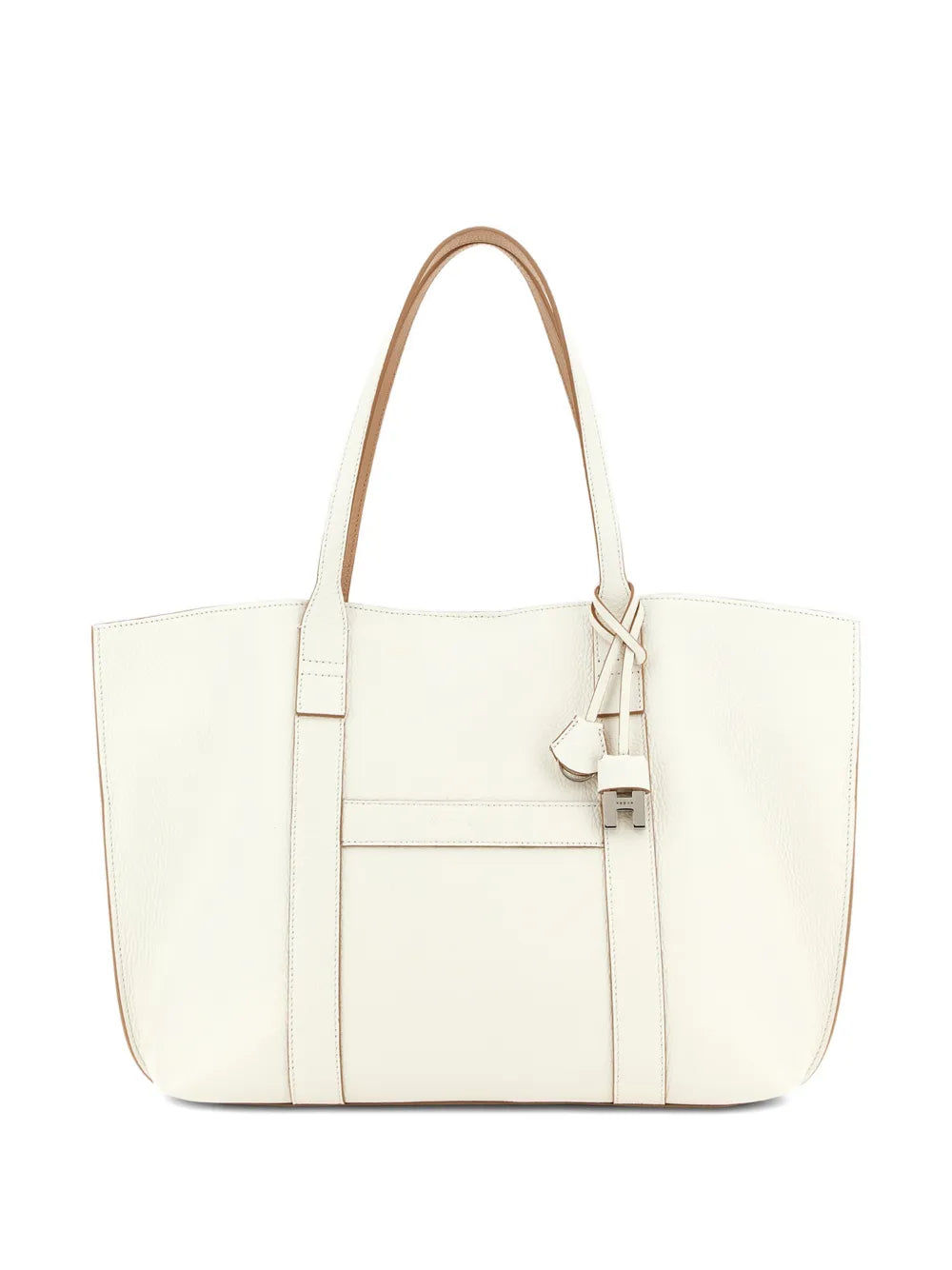 initial charm strap tote bag