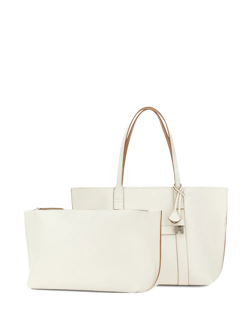 initial charm strap tote bag