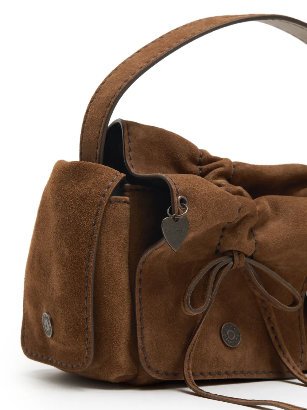drawstring-detail leather shoulder bag