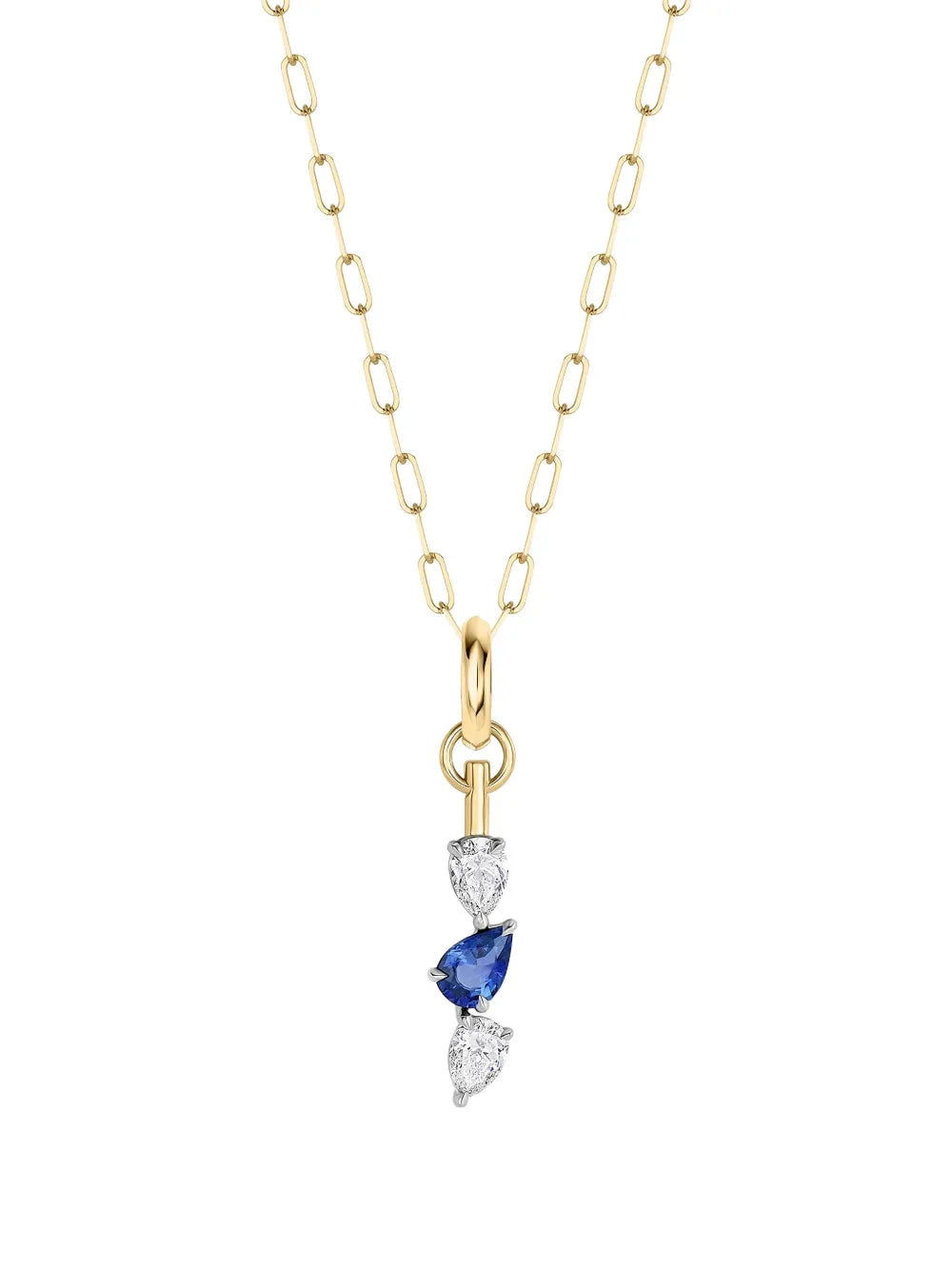 diamond sapphire triple drop necklace