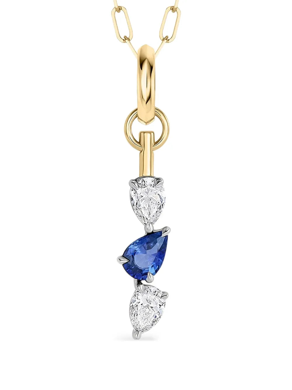 diamond sapphire triple drop necklace