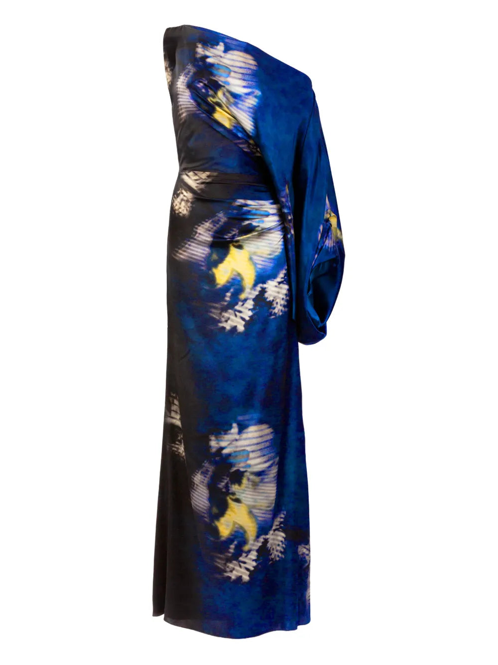 Dotty one-shoulder floral maxi dress