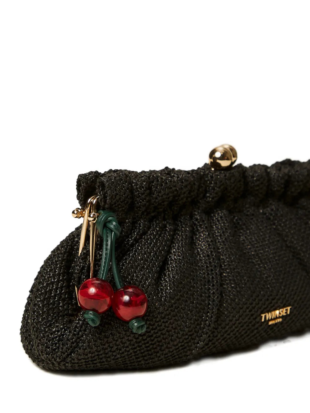 cherry-detail clutch bag