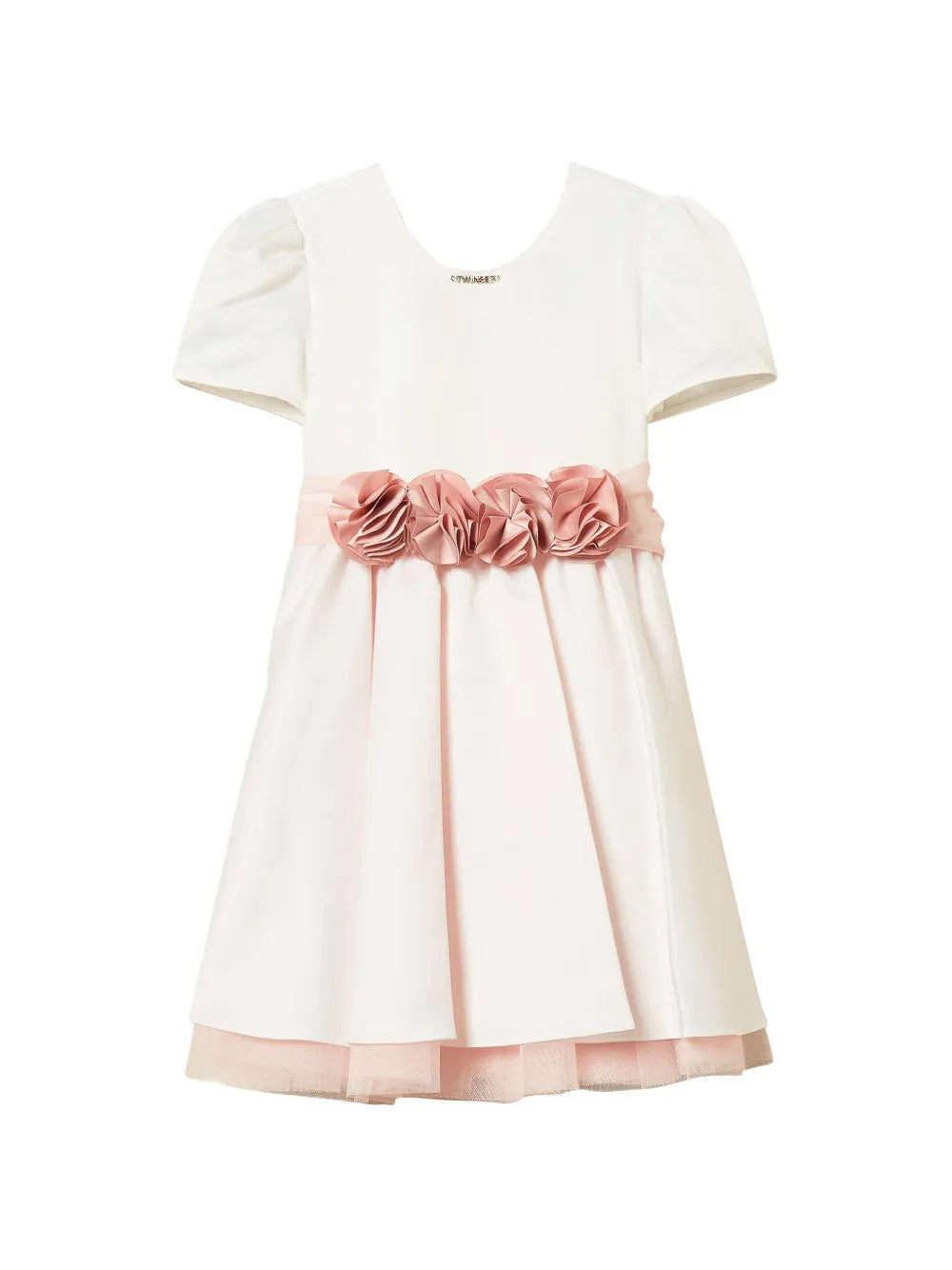 floral-detail tulle dress