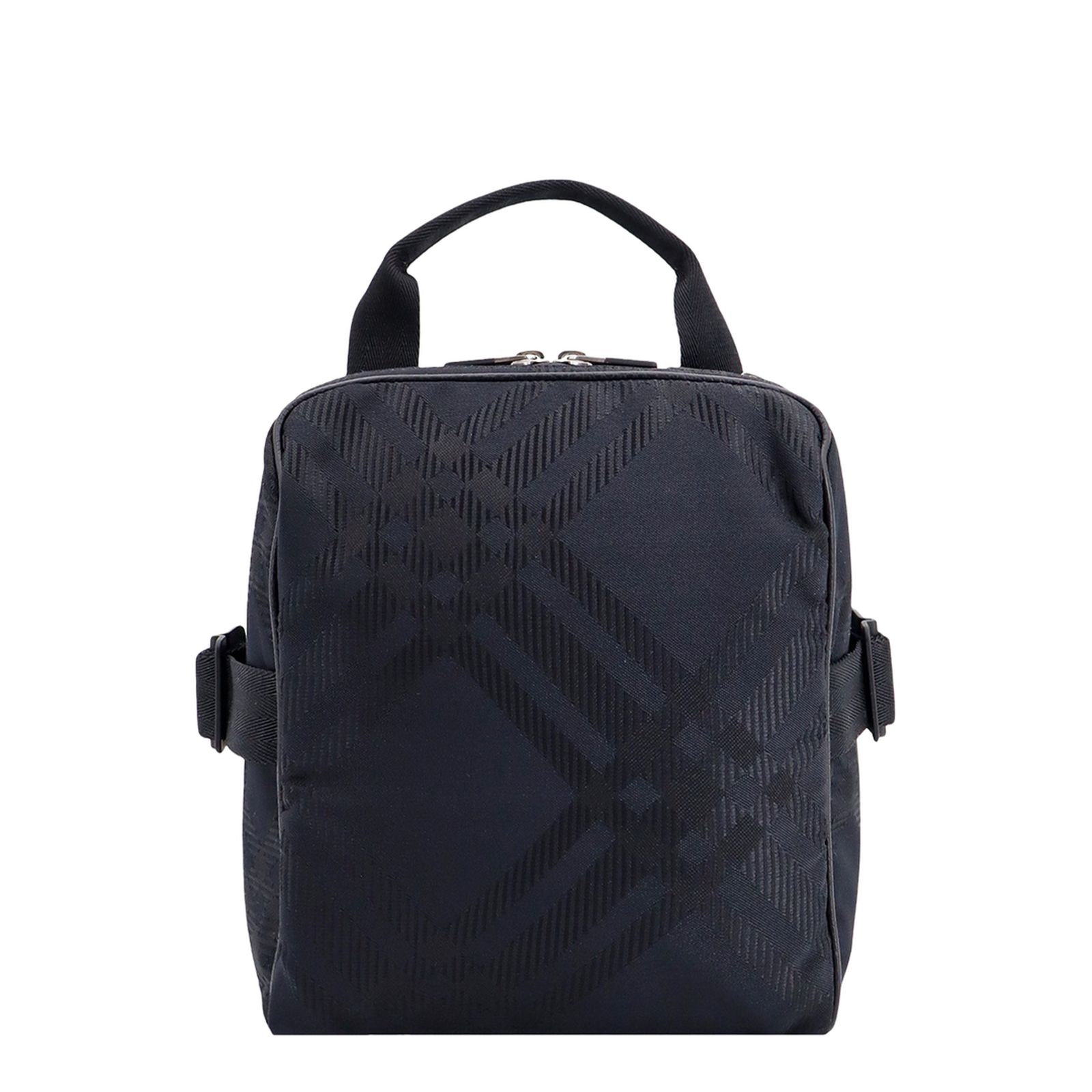 Check Jacquard Crossbody Bag in Black Polyamide