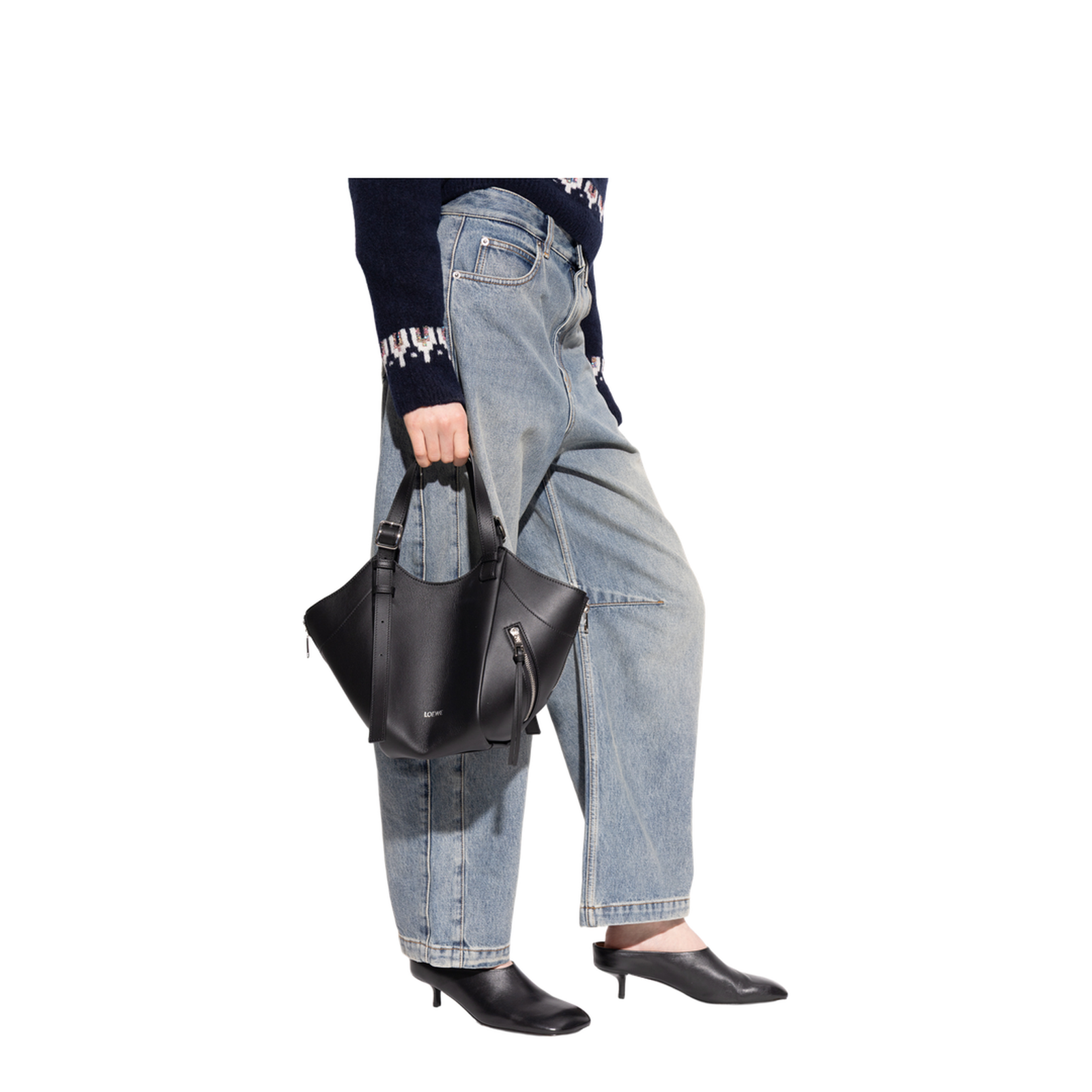 Hammock Flip Medium Shoulder Bag - Black
