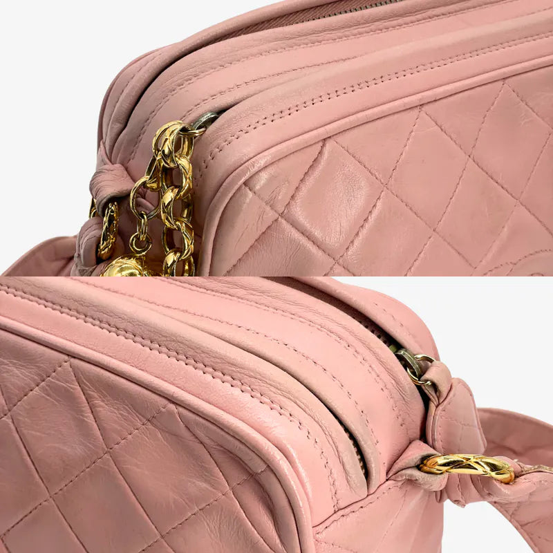 C566 - CHANEL Vintage Pink Lambskin Camera Bag