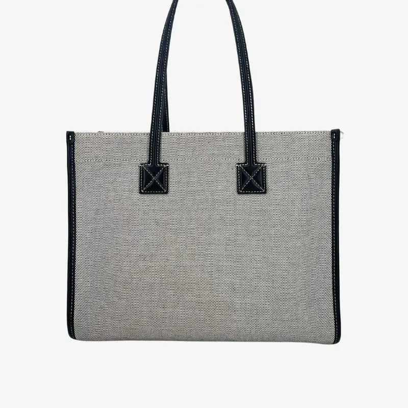 C550 - Burberry Gray Canvas Leather Small Freya Tote Bag