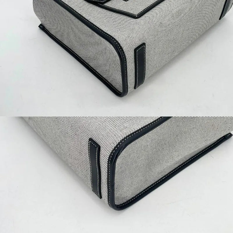 C550 - Burberry Gray Canvas Leather Small Freya Tote Bag