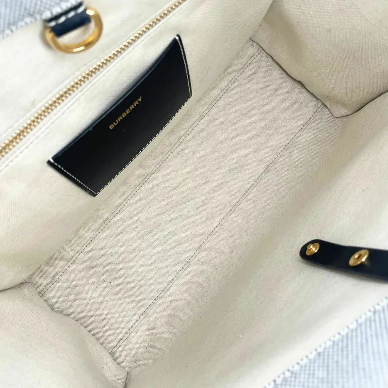 C550 - Burberry Gray Canvas Leather Small Freya Tote Bag