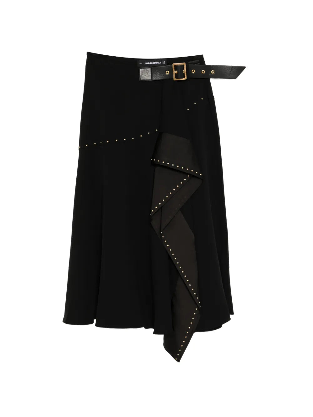 stud-embellished midi skirt