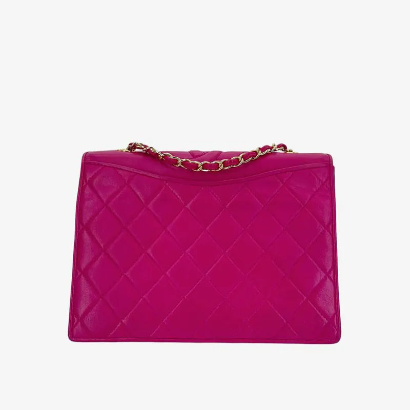 RB637 - CHANEL Vintage Pink Lambskin Quilted Flap Bag