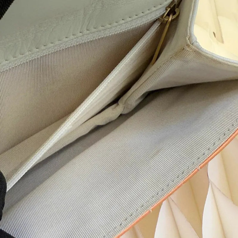 JW441 - CHANEL Vintage Peach Satin Chocolate Bar Flap Bag