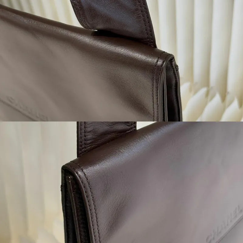 RA685 - CHAENL Vintage Brown Lambskin Shoulder Bag