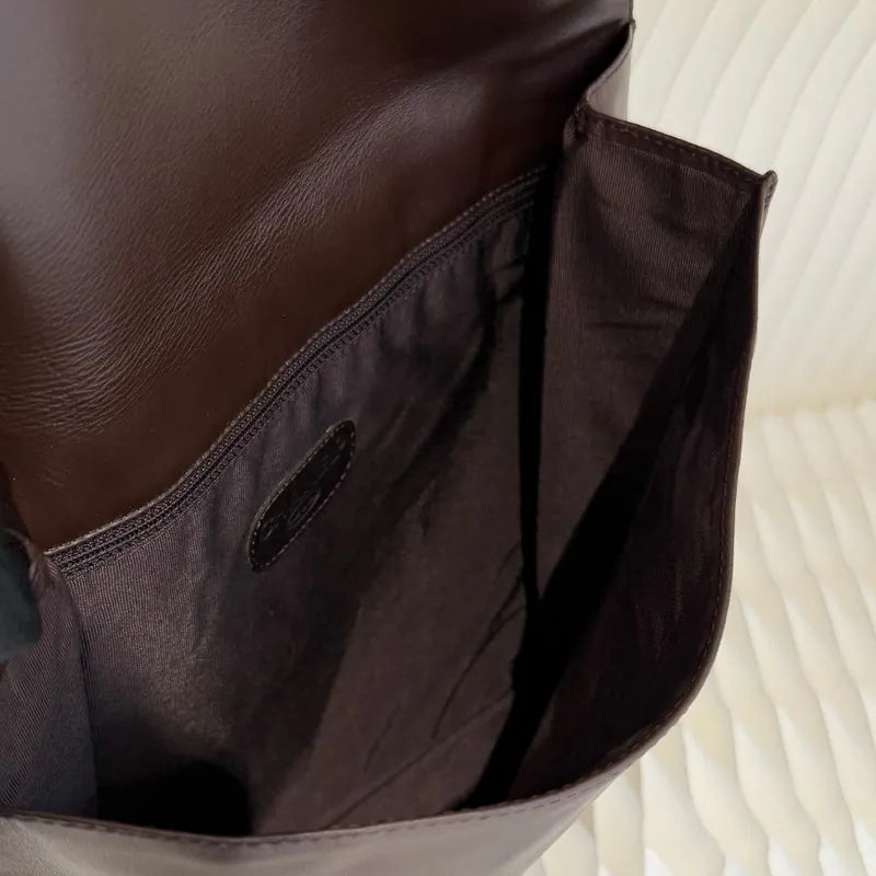 RA685 - CHAENL Vintage Brown Lambskin Shoulder Bag