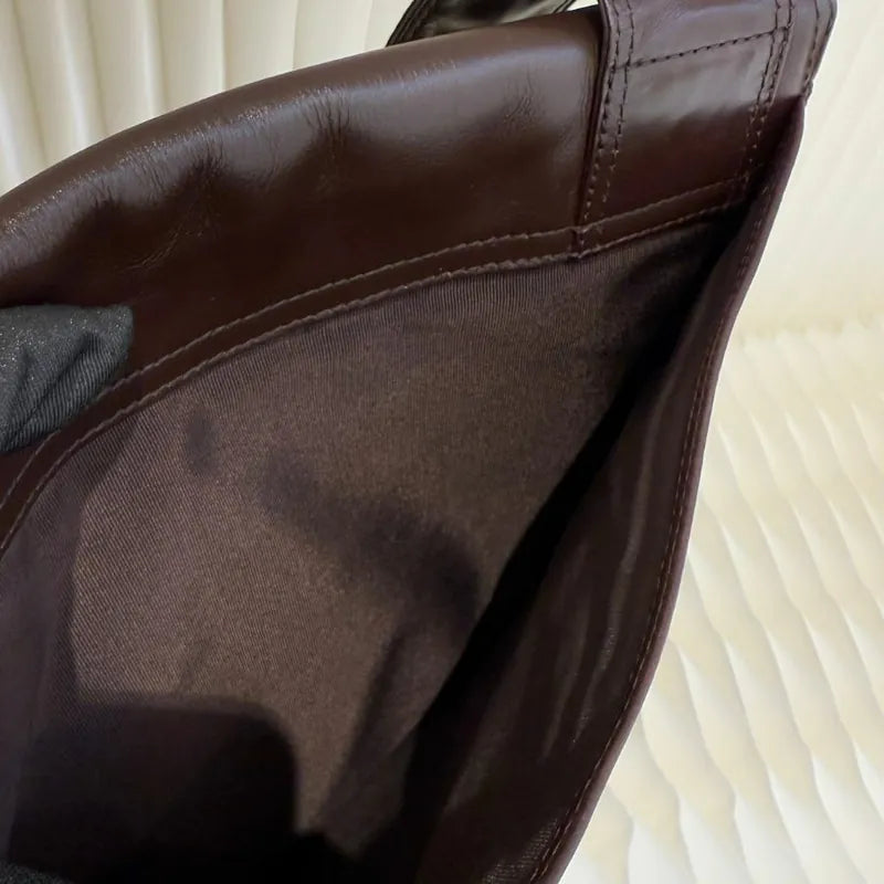 RA685 - CHAENL Vintage Brown Lambskin Shoulder Bag