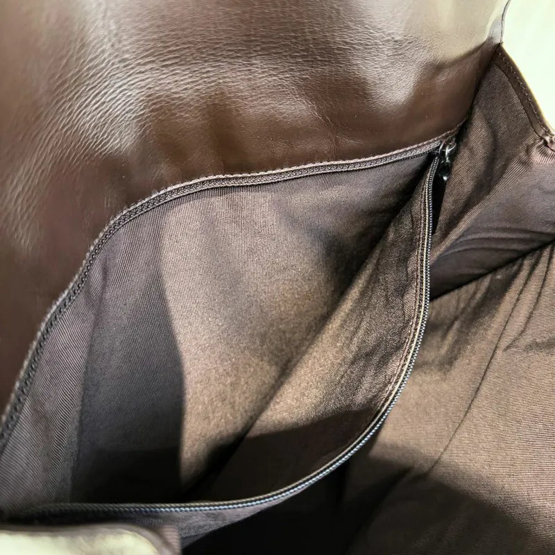 RA685 - CHAENL Vintage Brown Lambskin Shoulder Bag