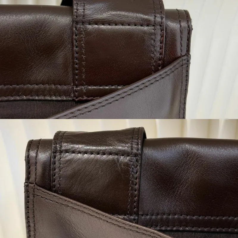 RA685 - CHAENL Vintage Brown Lambskin Shoulder Bag