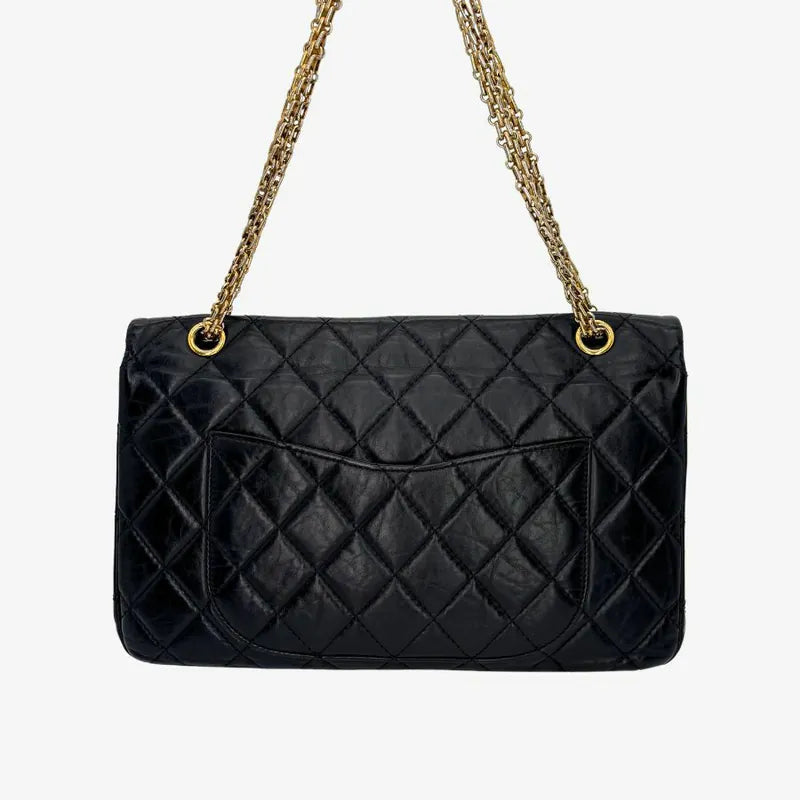 JU941 - CHANEL Black Calfskin 2.55 Jumbo Flap Bag