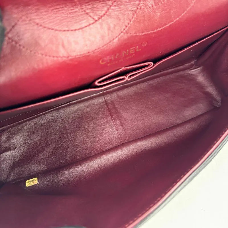 JU941 - CHANEL Black Calfskin 2.55 Jumbo Flap Bag