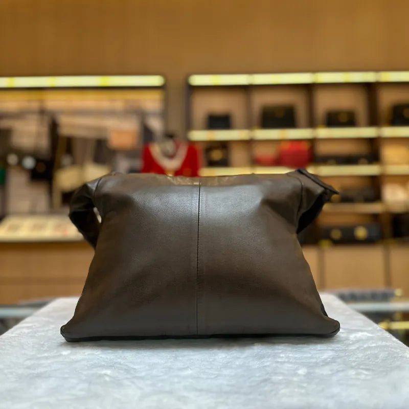RB727 - CHANEL Vintage Girl Dark Brown Leather Bag