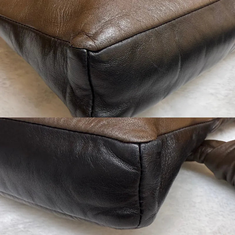 RB727 - CHANEL Vintage Girl Dark Brown Leather Bag