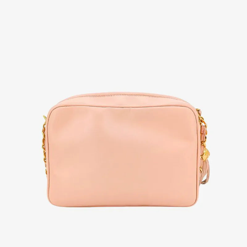 RB416 - CHANEL Vintage Pink Lambskin Triple CC Camera Bag
