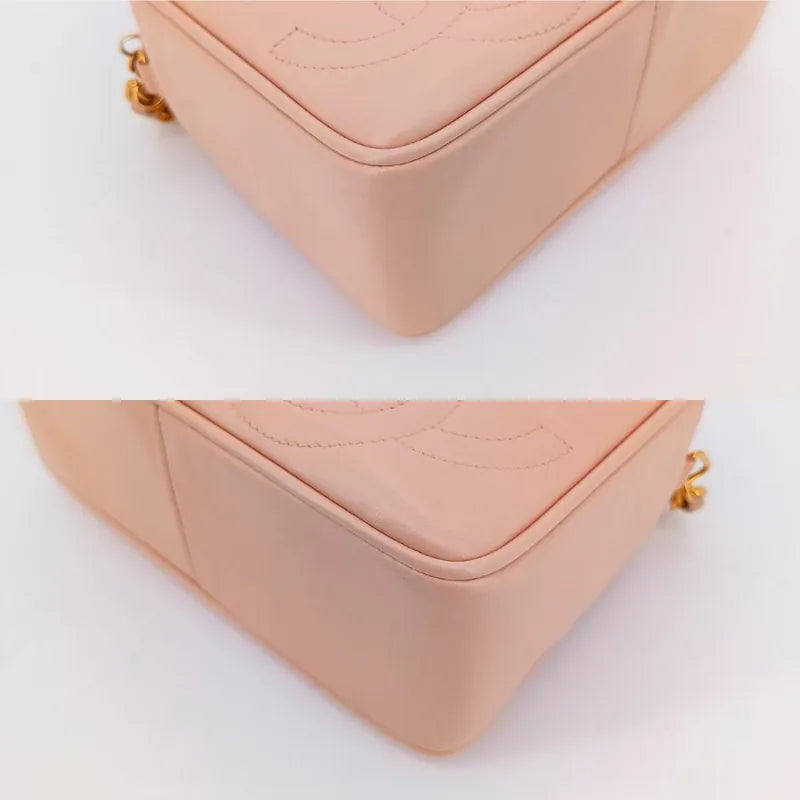 RB416 - CHANEL Vintage Pink Lambskin Triple CC Camera Bag